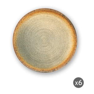 Set de 6 assiettes à dessert Excelsa – Demetra, Céramique Beige