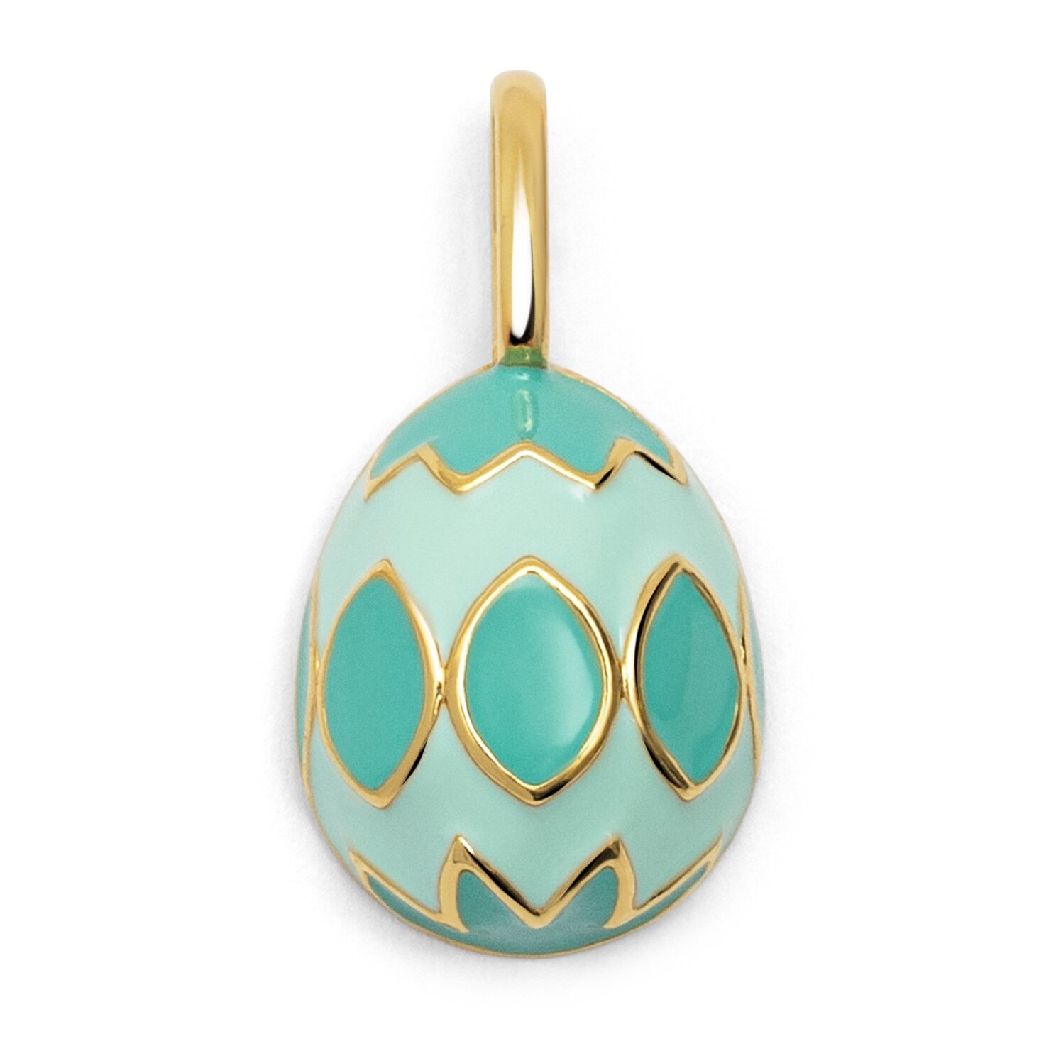 Charm Easter Egg Blue Baño Oro