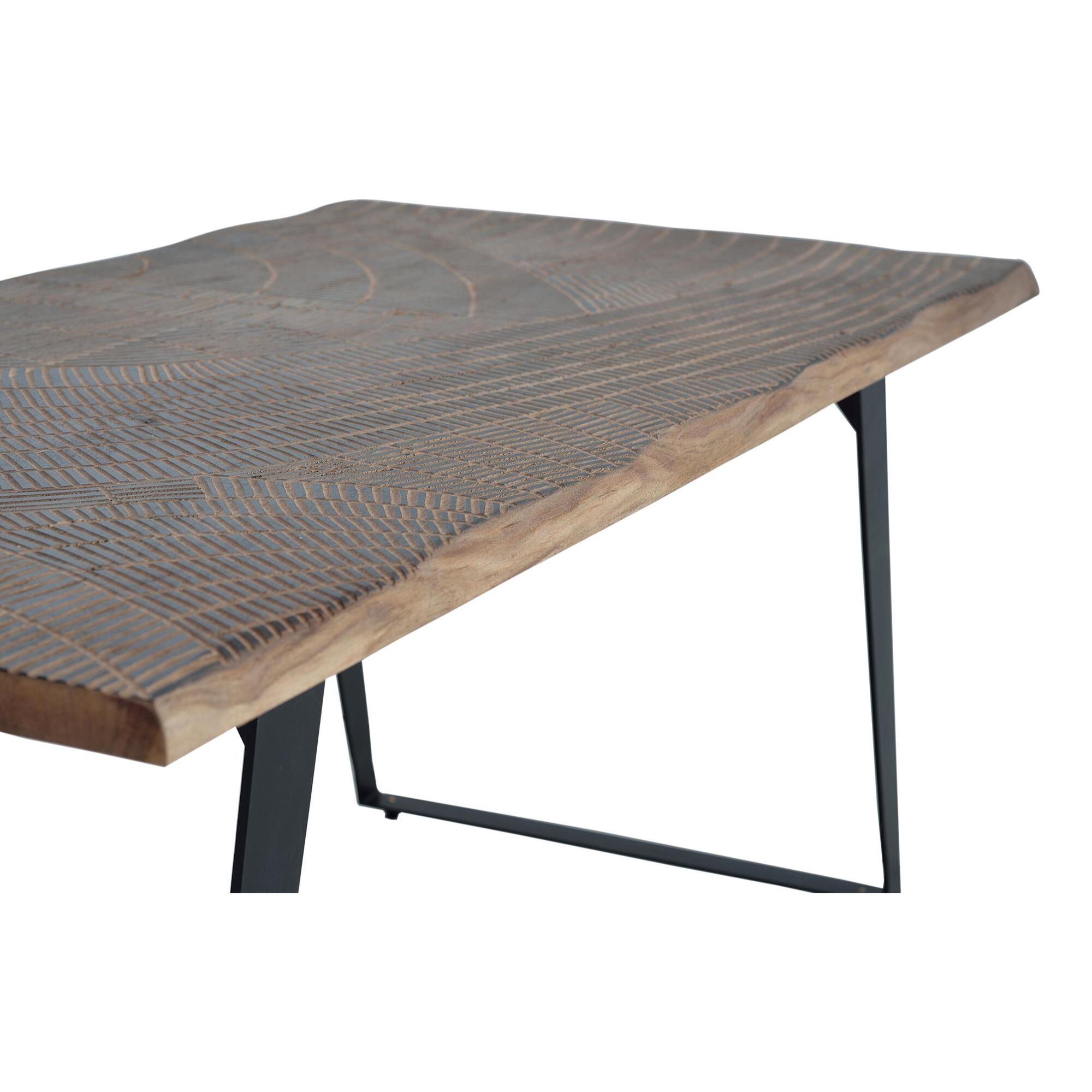 Mesa de comedor - madera de acacia y metal - 78x180x90cm