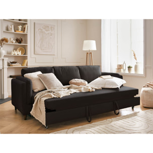 Brooke - canapé 3 places - convertible - en velours - Gris foncé