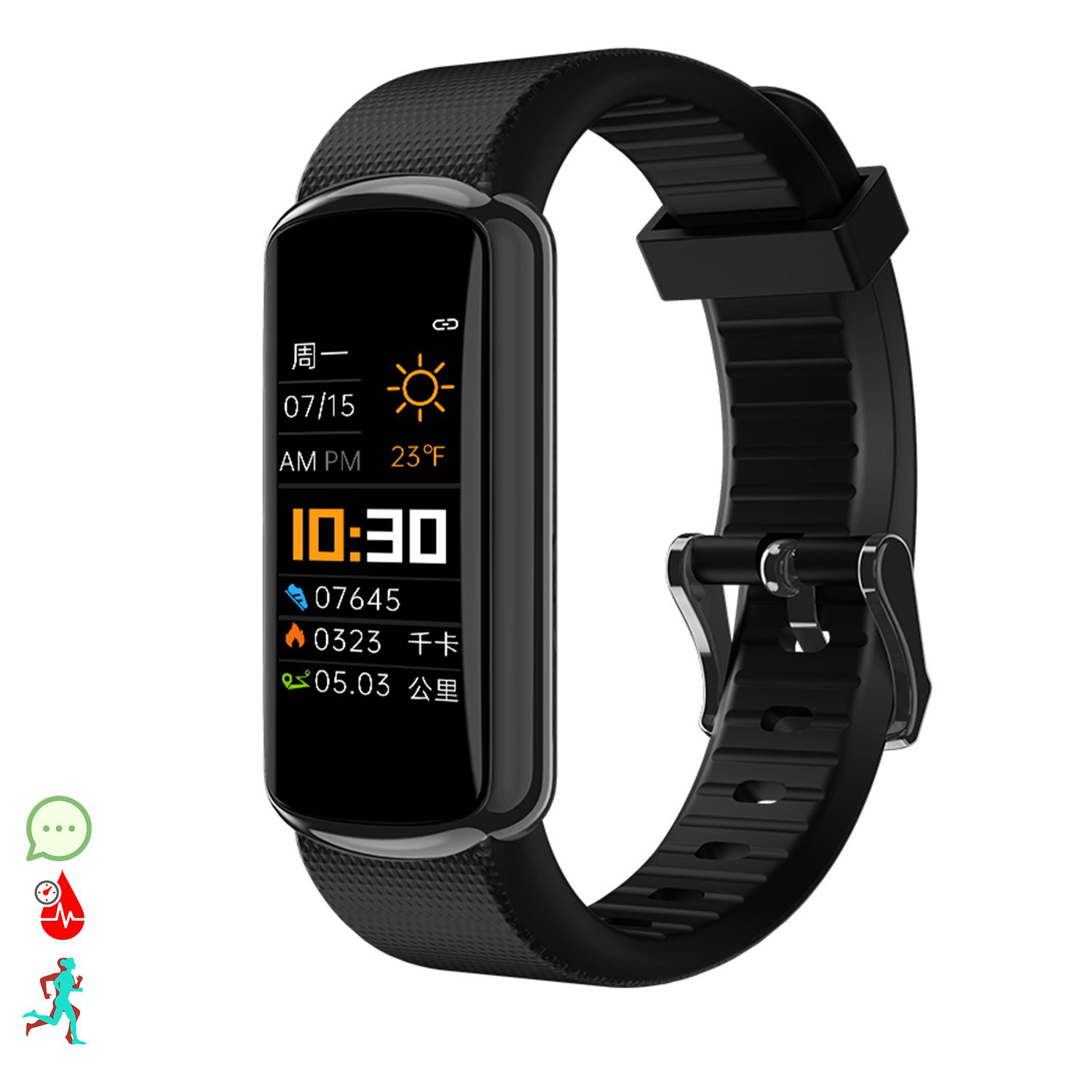 Brazalete inteligente D4 con monitor de tensión y O2. Varios modos deportivos, notificaciones de apps.