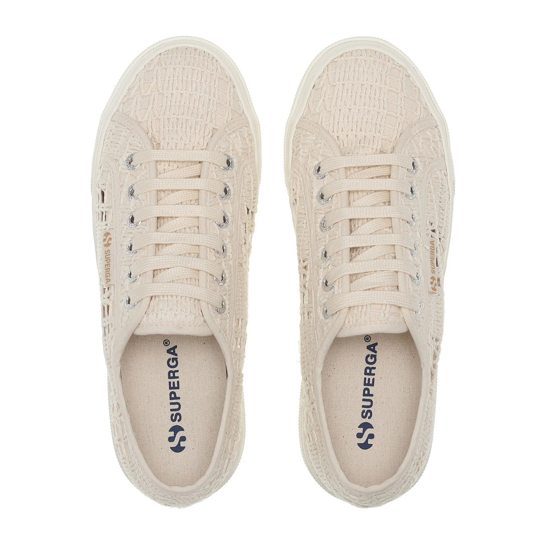 Superga - Zapatos de mujer Mujer Beige - 2740 PLATFORM CROCHET