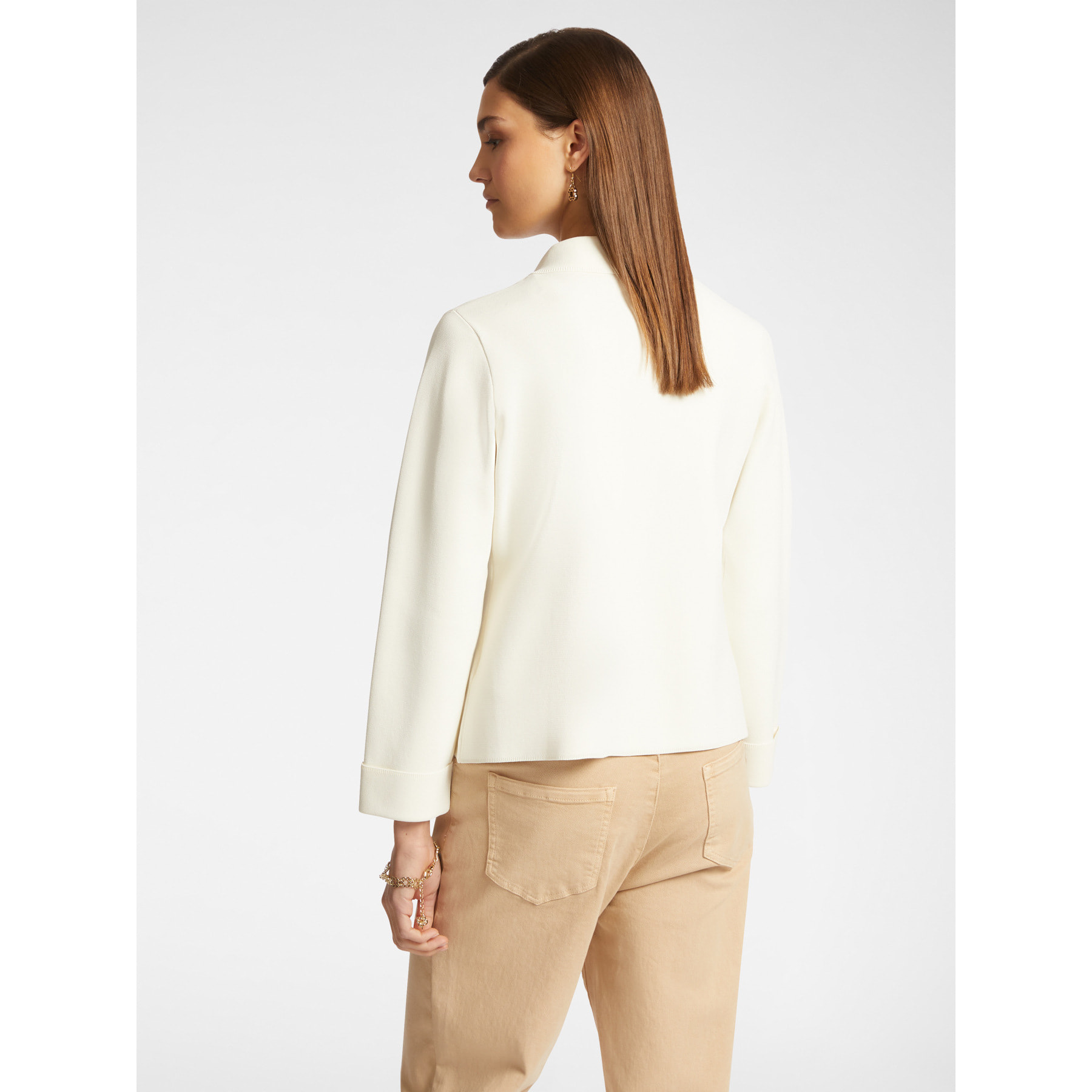 Elena Mirò - Giacca in tricot con bottoni - Bianco