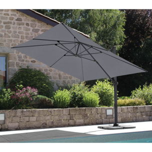 Parasol déporté 4x3m - gris anthracite - SAPHIR