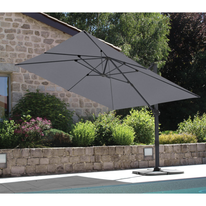 Parasol déporté 4x3m - gris anthracite - SAPHIR