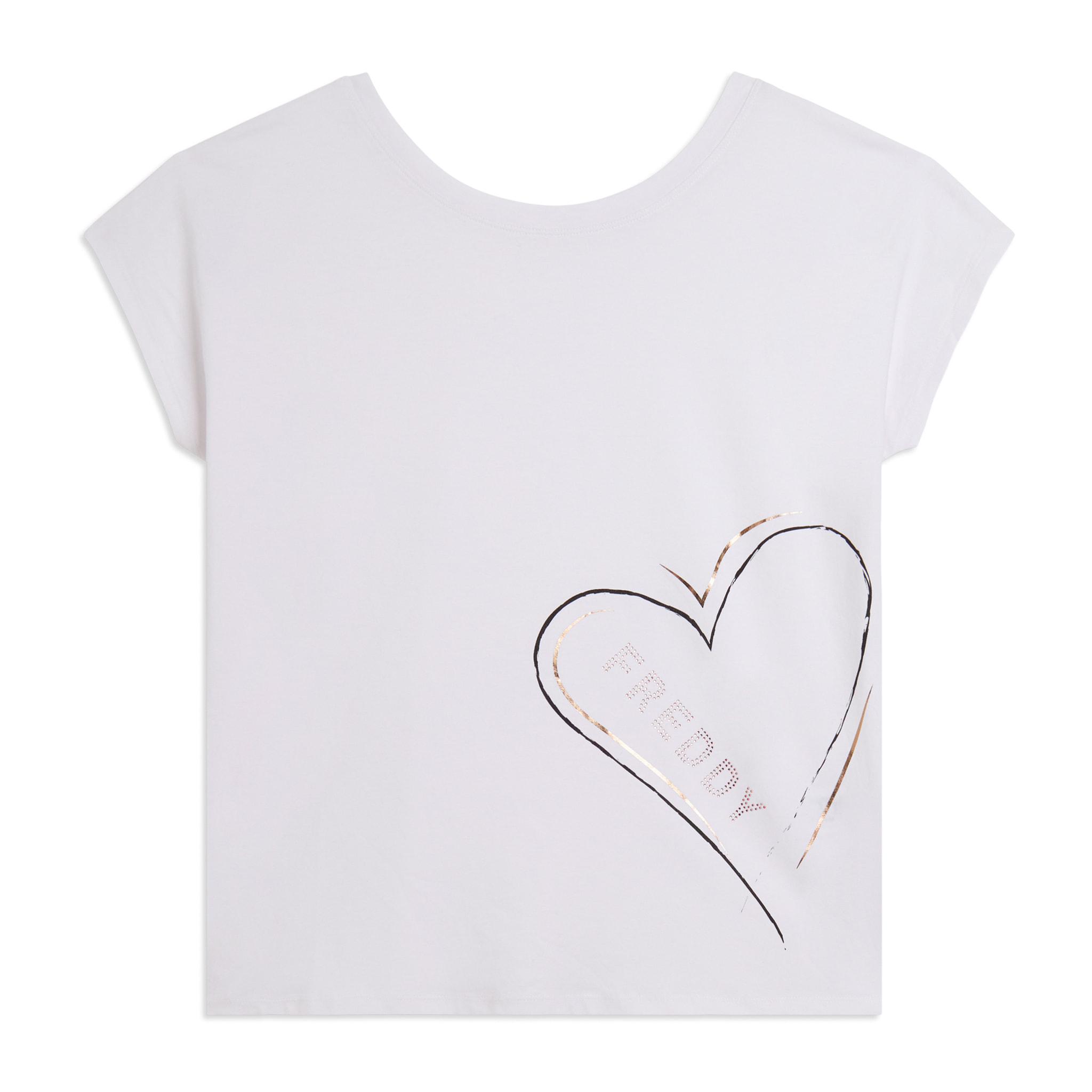 T-shirt reversibile con cuori e logo
