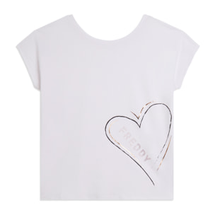 T-shirt reversibile con cuori e logo