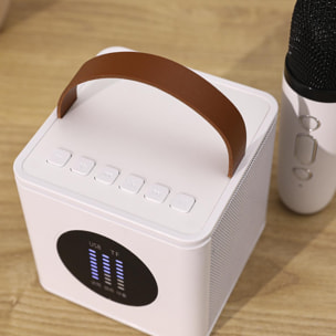 Kit Karaoke Bluetooth con altoparlante e 2 microfoni. 10 W, batteria integrata.