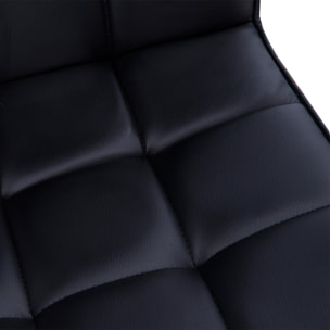 HOMCOM Chaise de bureau fauteuil manager pivotant hauteur réglable revêtement synthétique capitonné noir