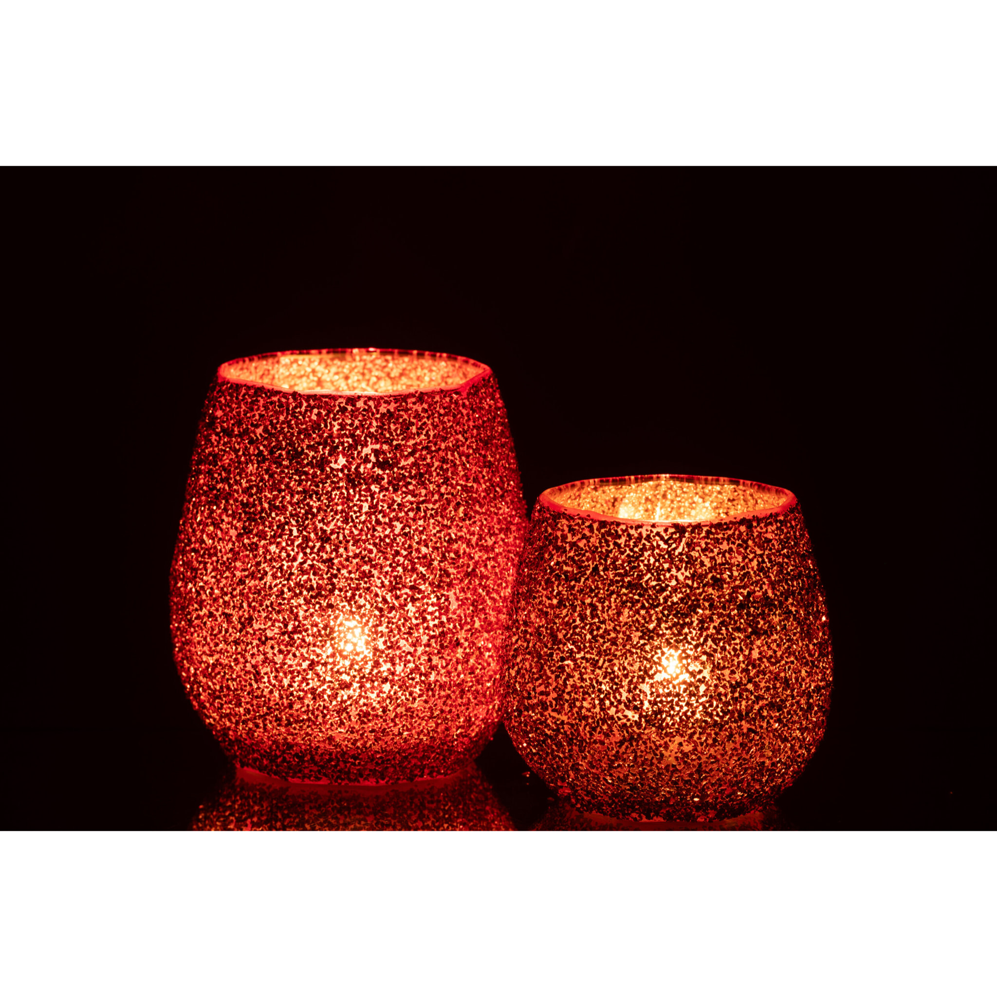 J-Line bougeoir - verre - rouge - large