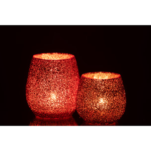 J-Line bougeoir - verre - rouge - large
