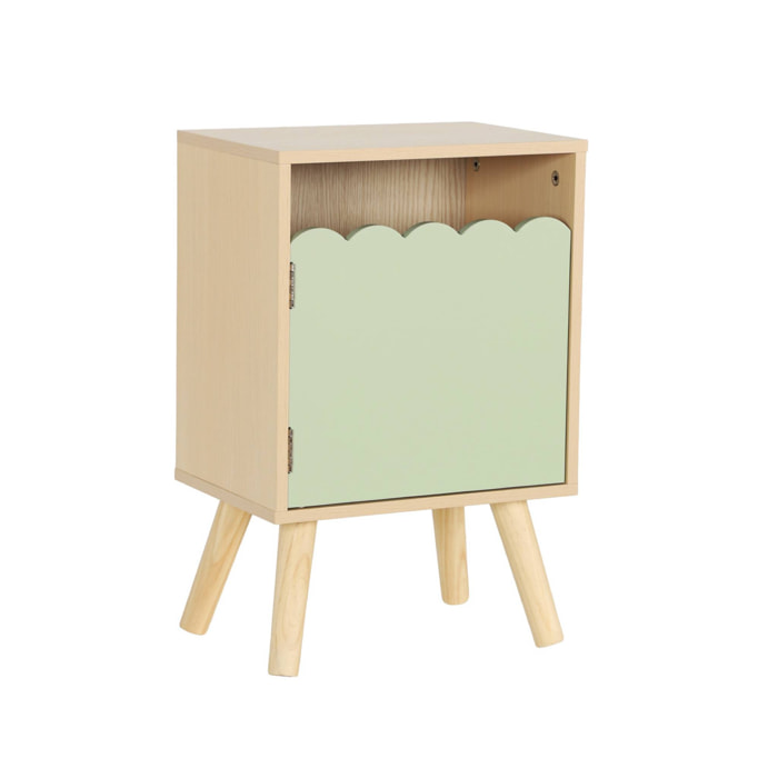 Table de chevet enfant décor bois 1 porte AZUR