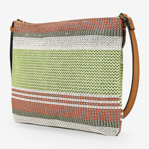 Bolso de rafia verde tipo bandolera