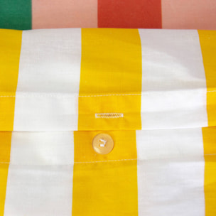 Parure de lit coton motifs rayures multicolore 2 places 240 x 220cm - Aura