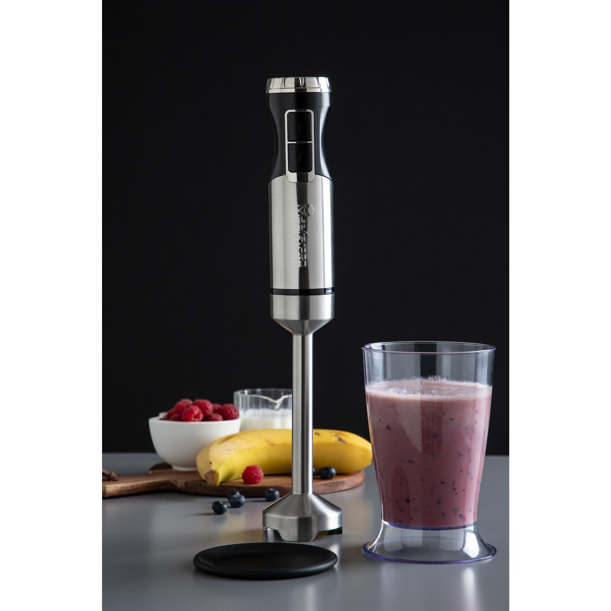 Set de batidora de mano foodies de 1000w con control de velocidad y vazo de 700ml masterpro