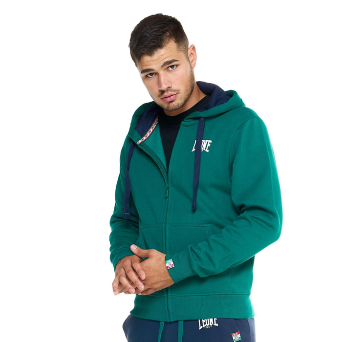 Chándal de invierno cepillado para hombre Leone Basic Vintage con capucha y cremallera