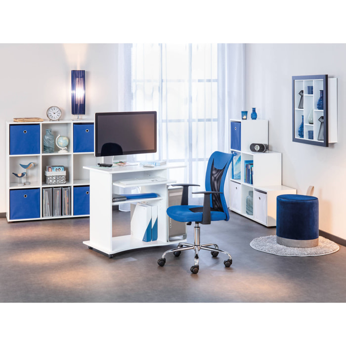 Mini ufficio con ruote, 80 x 75 x 50, Bianco