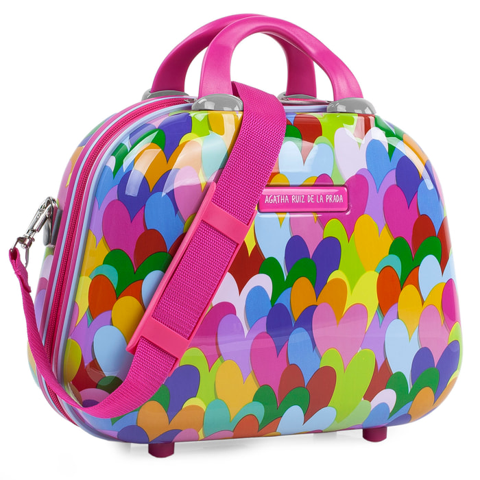 Neceser Viaje Rigido Agatha Ruiz De La Prada Corazones Fucsiaes Fucsia