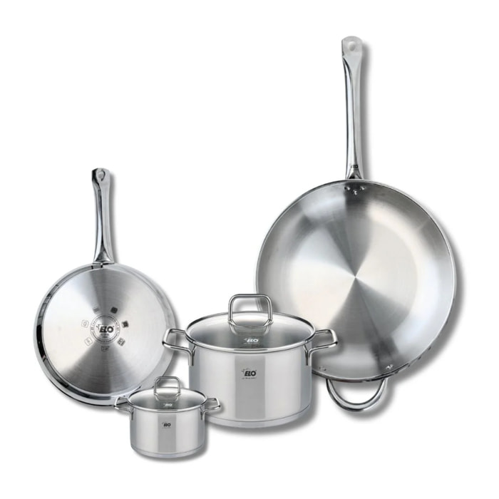 Ensemble de 2 Poêles de cuisson 24 et 32 cm et 2 faitouts 12 et 20 cm Elo Profi Citrin