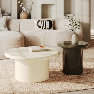 Table d'appoint laquée vert kaki en MDF D50 cm - Apoline