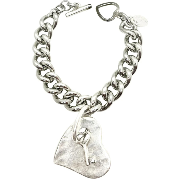 Pulsera cadena Llave y Corazón charm