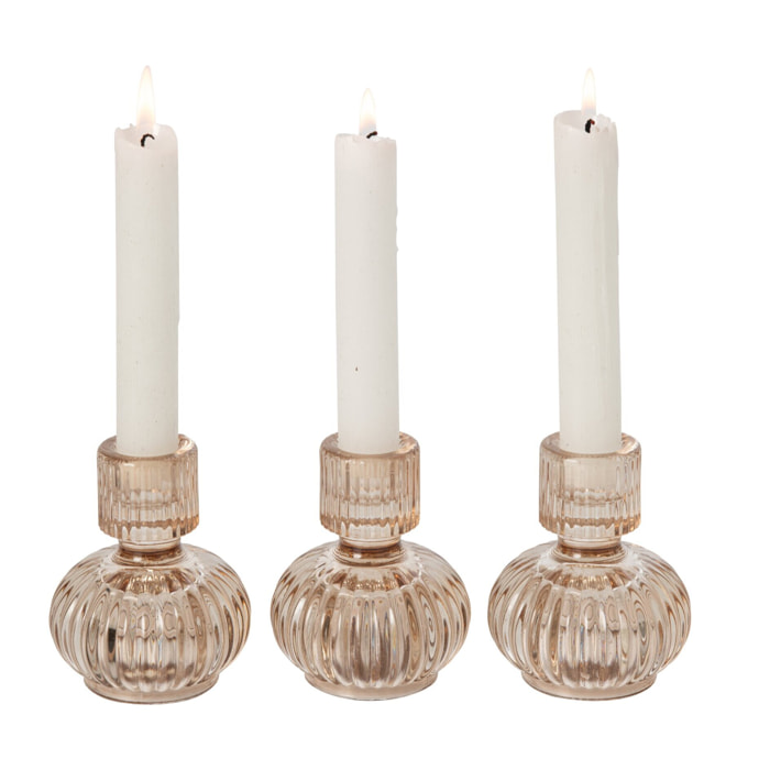 J-Line boîte de 3 chandeliers - verre - beige