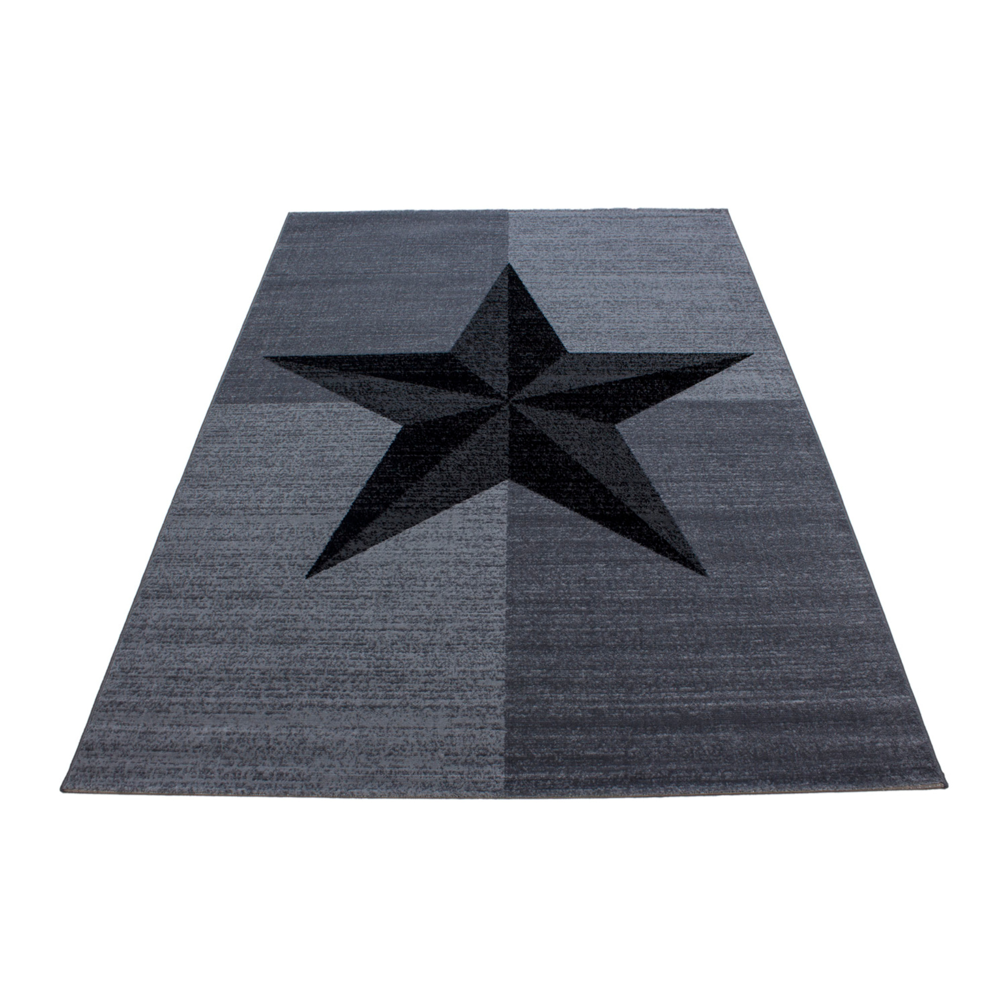PLUS - Tapis à poils courts étoile gris - PLU8002GRI