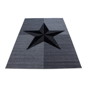 PLUS - Tapis à poils courts étoile gris - PLU8002GRI