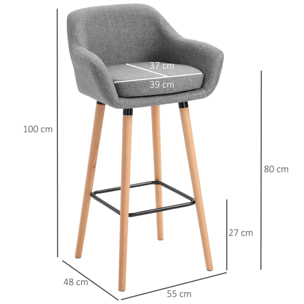Lot de 2 tabourets de bar – Confortables et élégants – Design scandinave