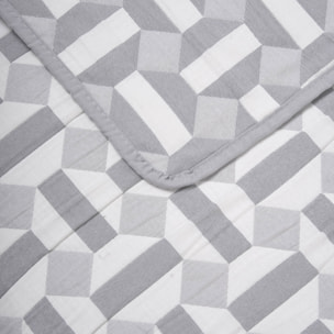 Colcha doble tela jacquard enrieta índigo
