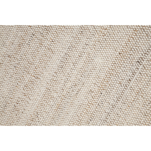 Tapis rectangulaire beige en jute et coton tissé 160 x 230 cm CAMAO