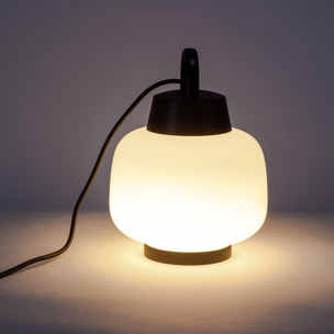 Forlight Lamtam - Lámpara de Sobremesa de Jardín E27 con Asa para Colgar IP44 para Exterior de Color Negro
