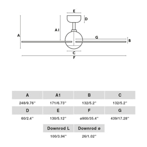 SFERA S Ventilatore nero DC