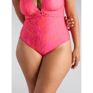 Fiorella Rubino - Bañador de una pieza con detalle de anilla. - Fuchsia