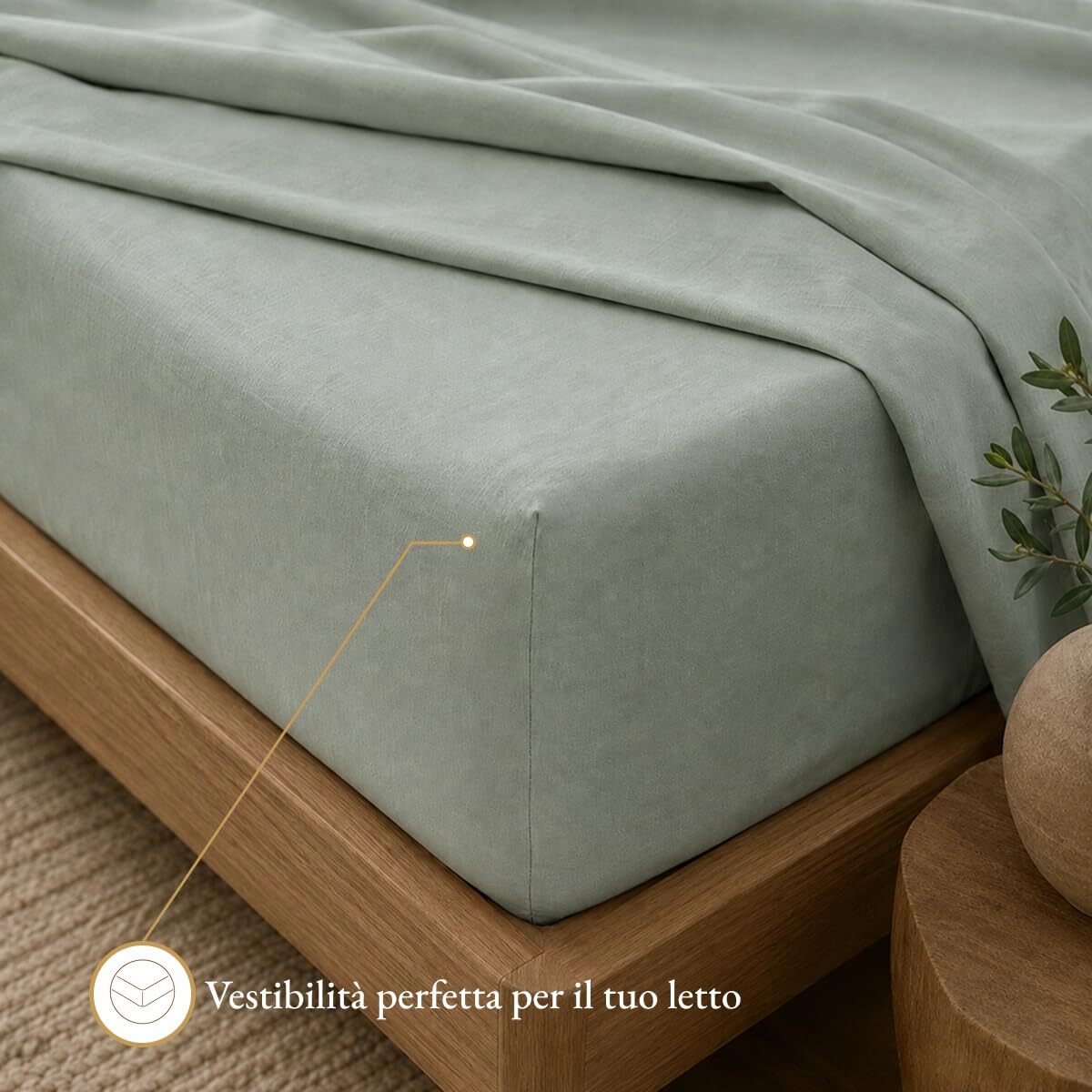 Completo lenzuola in cotone - Verde