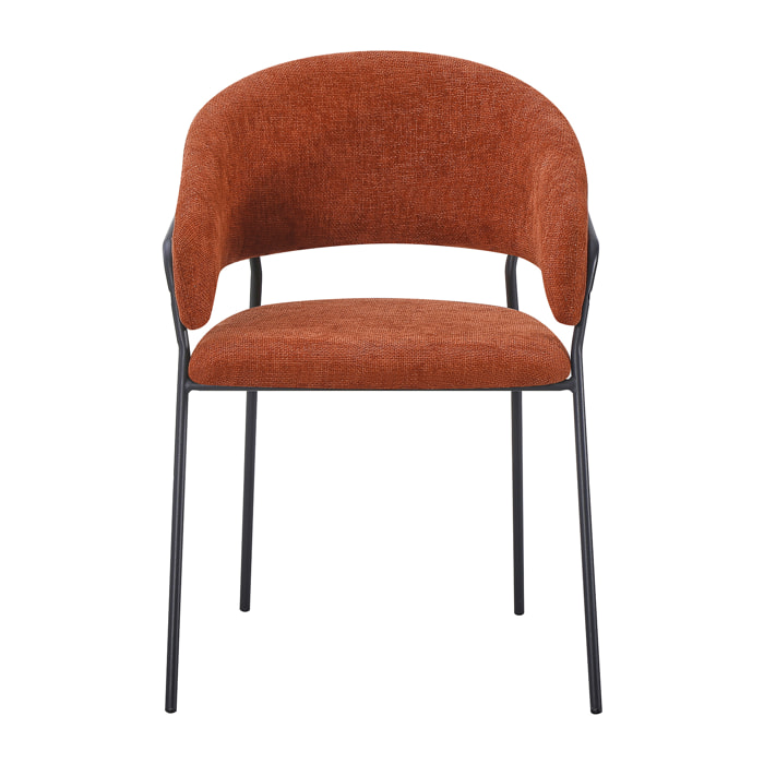 Set Da 4, Poltrona Artemisia Tess. Ruggine/Gambe Nere