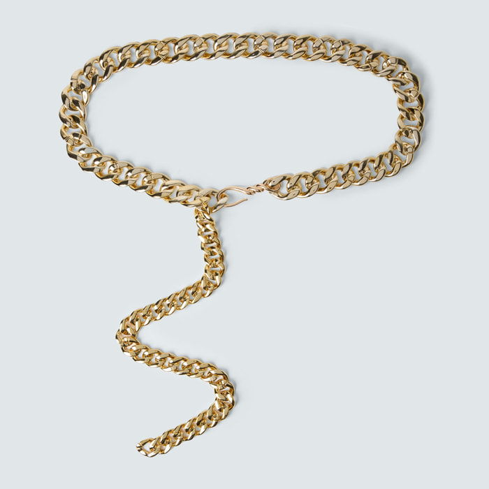 Fiorella Rubino - Cintura design catena con maglia intrecciata - Oro