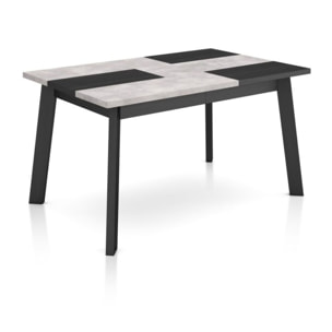 Mesa de comedor Naira 140 Negro Cemento Negro