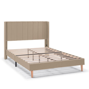 Estructura de cama tapizada Noelia de 30 cm Beige