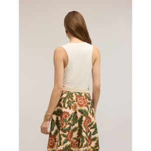 Motivi - Top con corazón de lentejuelas - Beige