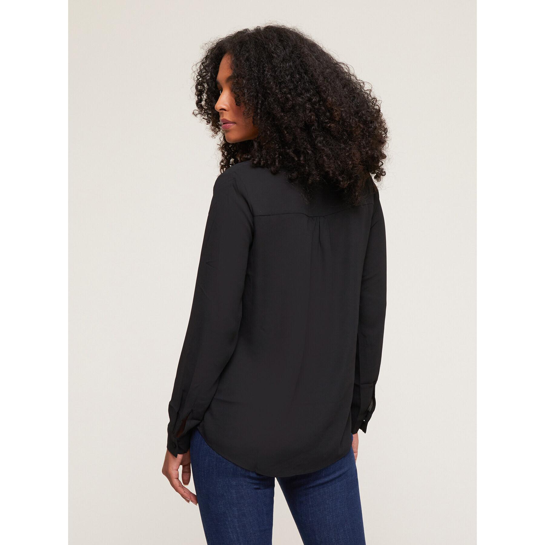 Motivi - Blusa fluida scollo a serafino - Nero