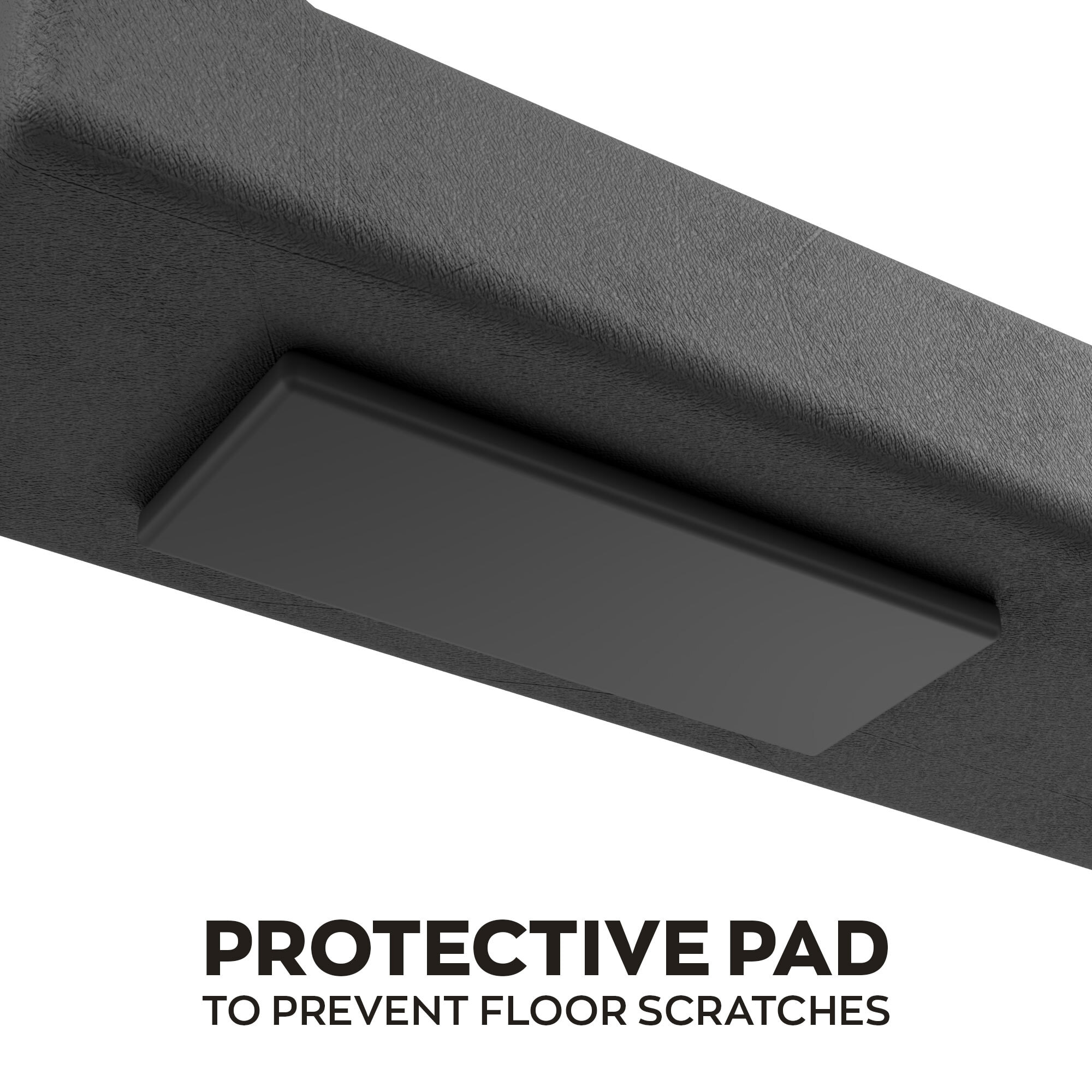 Tavolo da pranzo in legno e metallo con piedi squared neri 220x100 cm Grigio Testurizzato