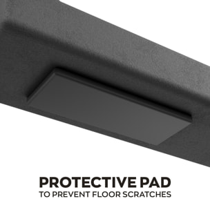 Tavolo da pranzo in legno e metallo con piedi squared neri 220x100 cm Grigio Testurizzato