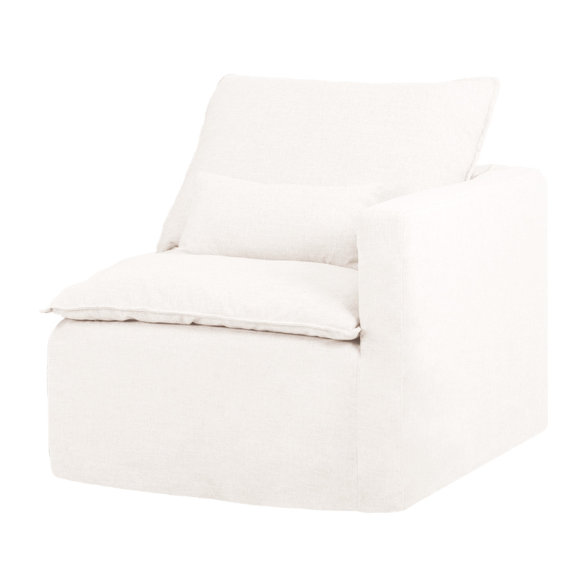 Módulo de algodón y lino con reposabrazos derecho desenfundable tono blanco de 97x96cm Alto: 99 Largo: 97 Ancho: 96