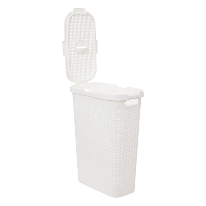 Corbeille slim Rattan 40L blanc
