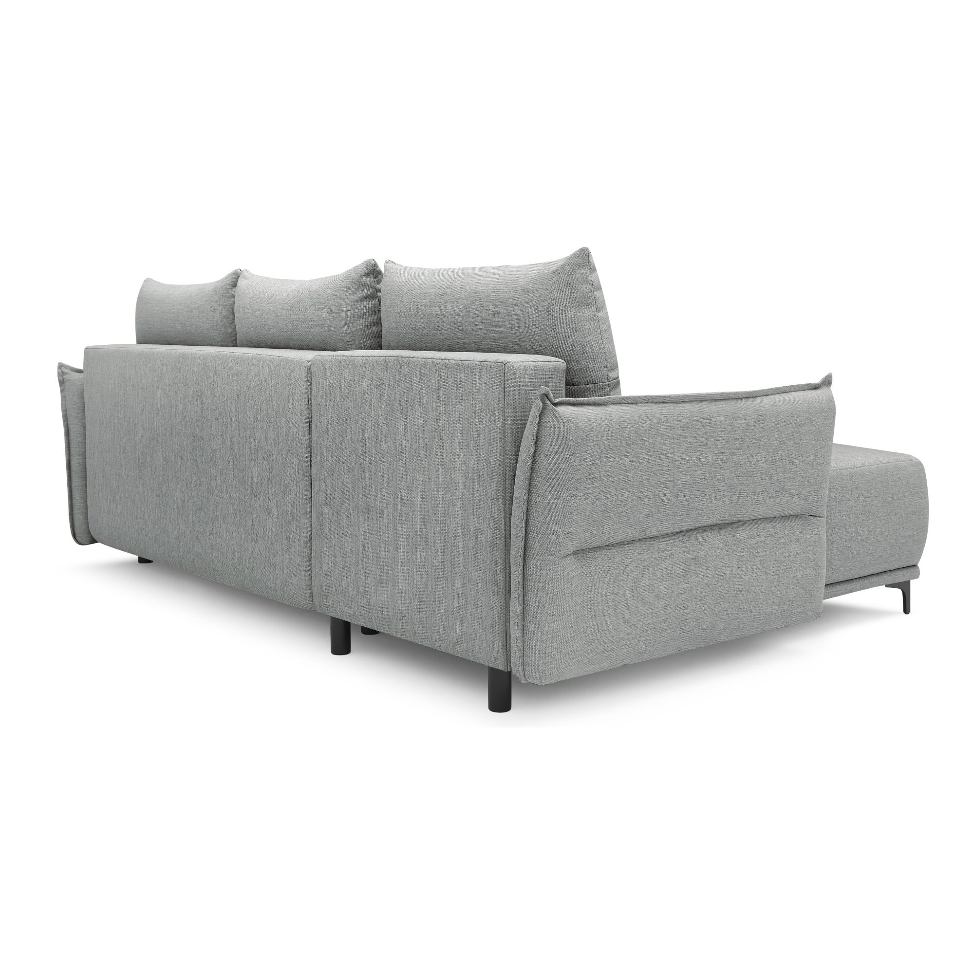 Arya - canapé d'angle réversible - convertible avec coffre - 4 places - style contemporain - Gris clair