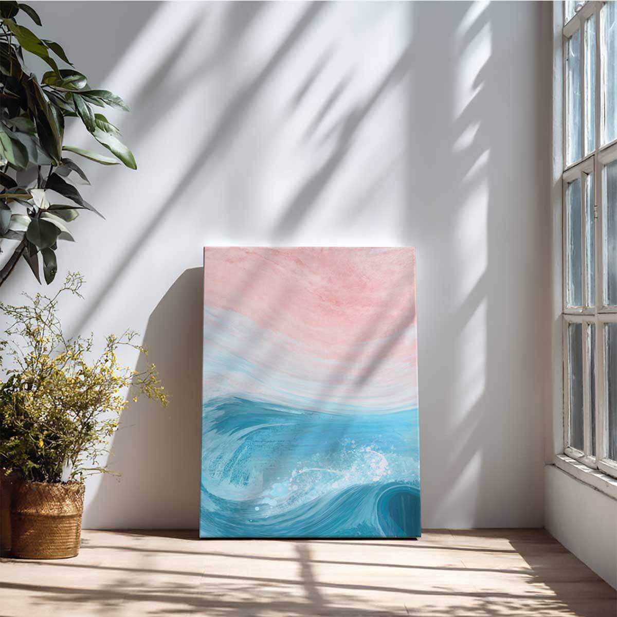 Tableau vague pastel apaisant Toile imprimée