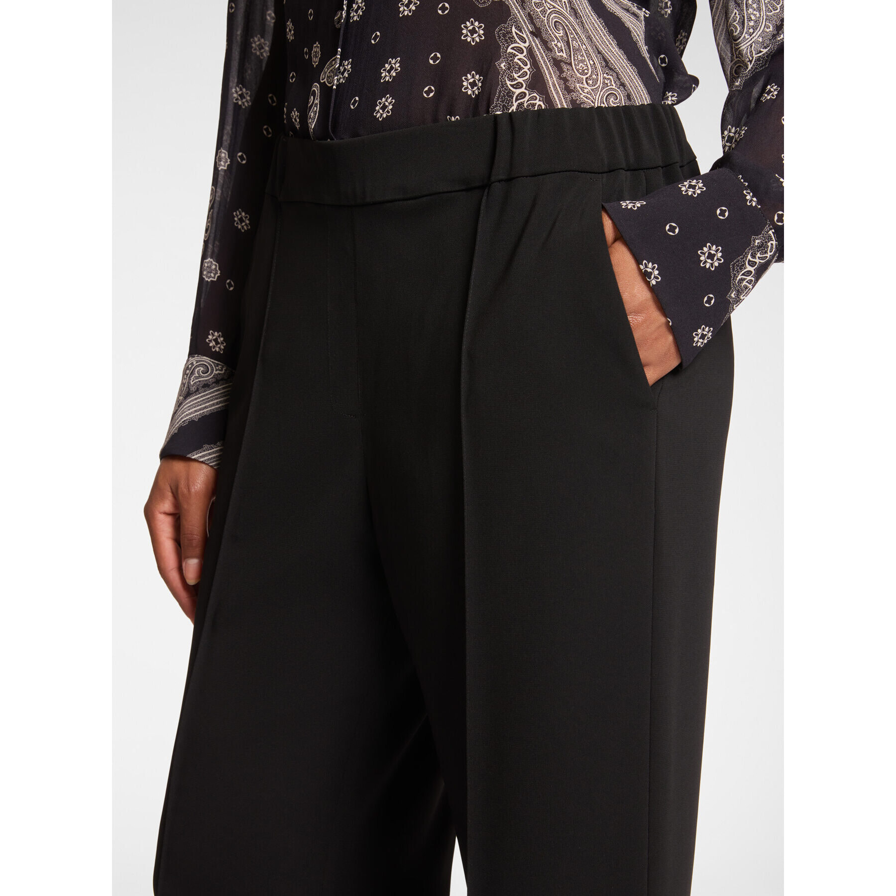 Elena Mirò - Pantalones de pierna ancha - Negro