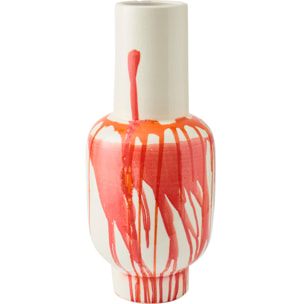 J-Line Vase - céramique - orange/blanc