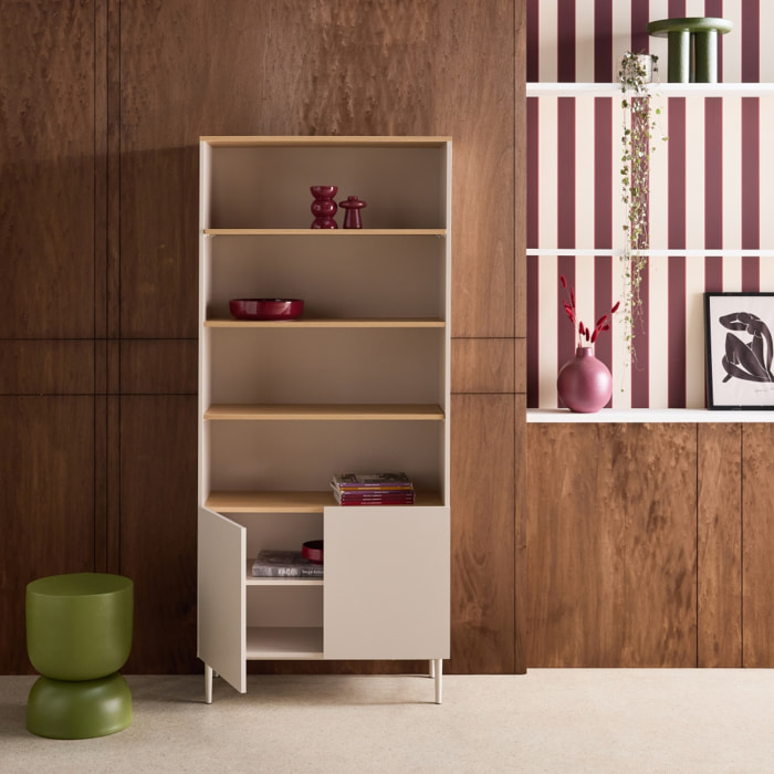 Etagère, bibliothèque décor bois piétement métal 6 niveaux ASHTON